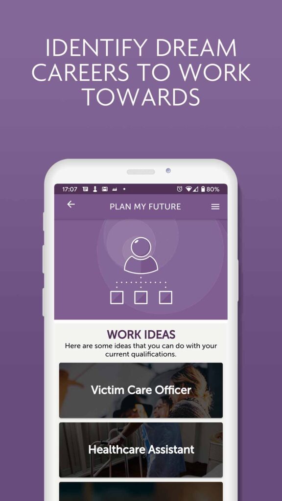 Image of iShine app - Plan my Future page