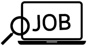 JOB on a computer screen and a magnifying glass